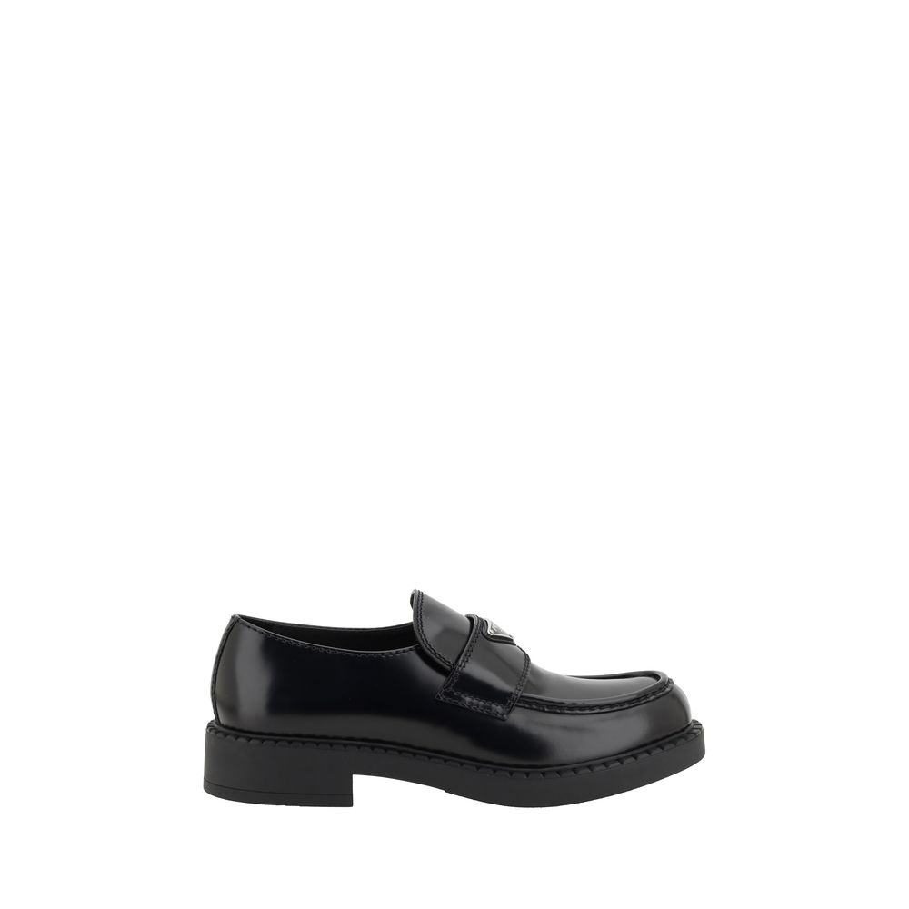 Prada Black Rubber Platform Loafers