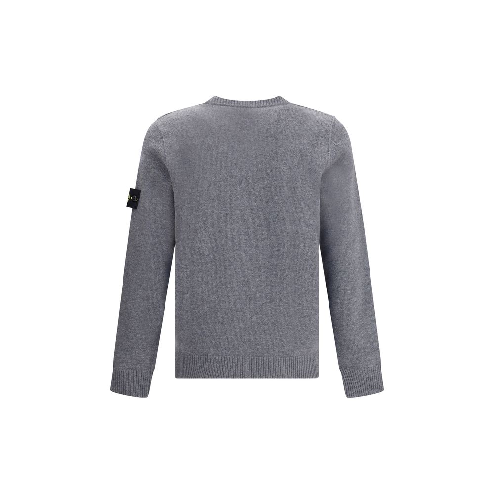 Stone Island Gray Wool Sweatshirt