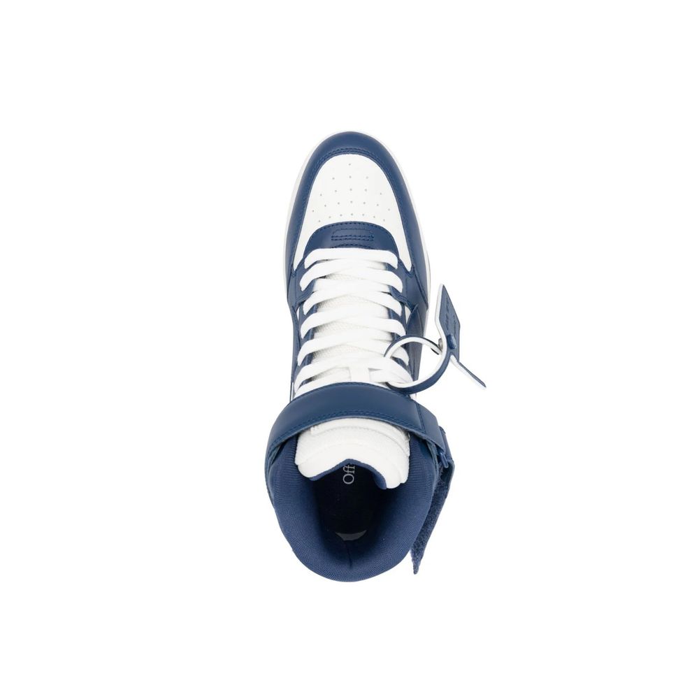 Off-White Blue Calfskin High Top Sneakers
