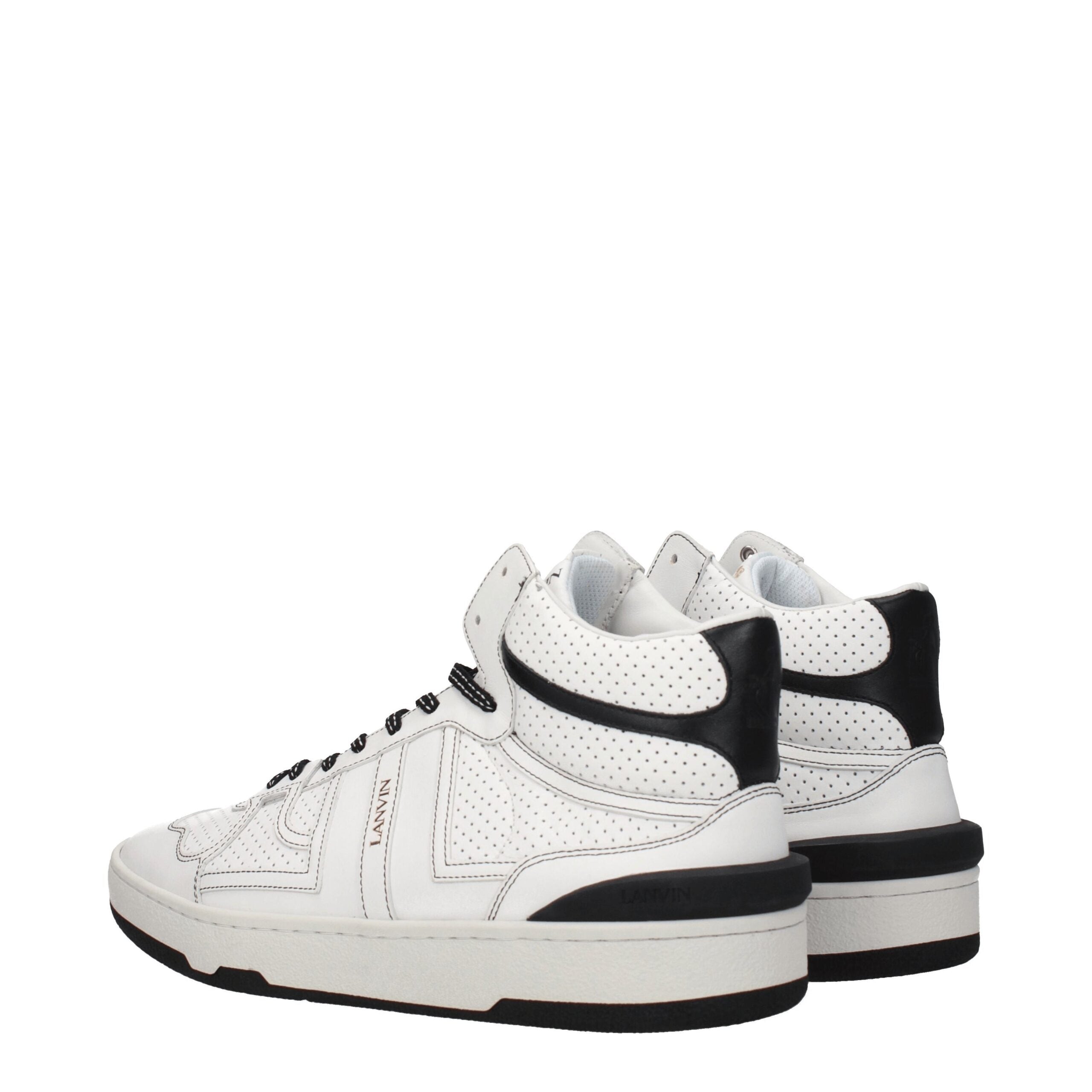 Lanvin White Leather High Top Sneakers