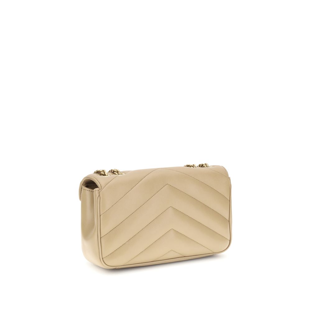 Saint Laurent Beige Lamb Ovis Aries Aries Shoulder Bag