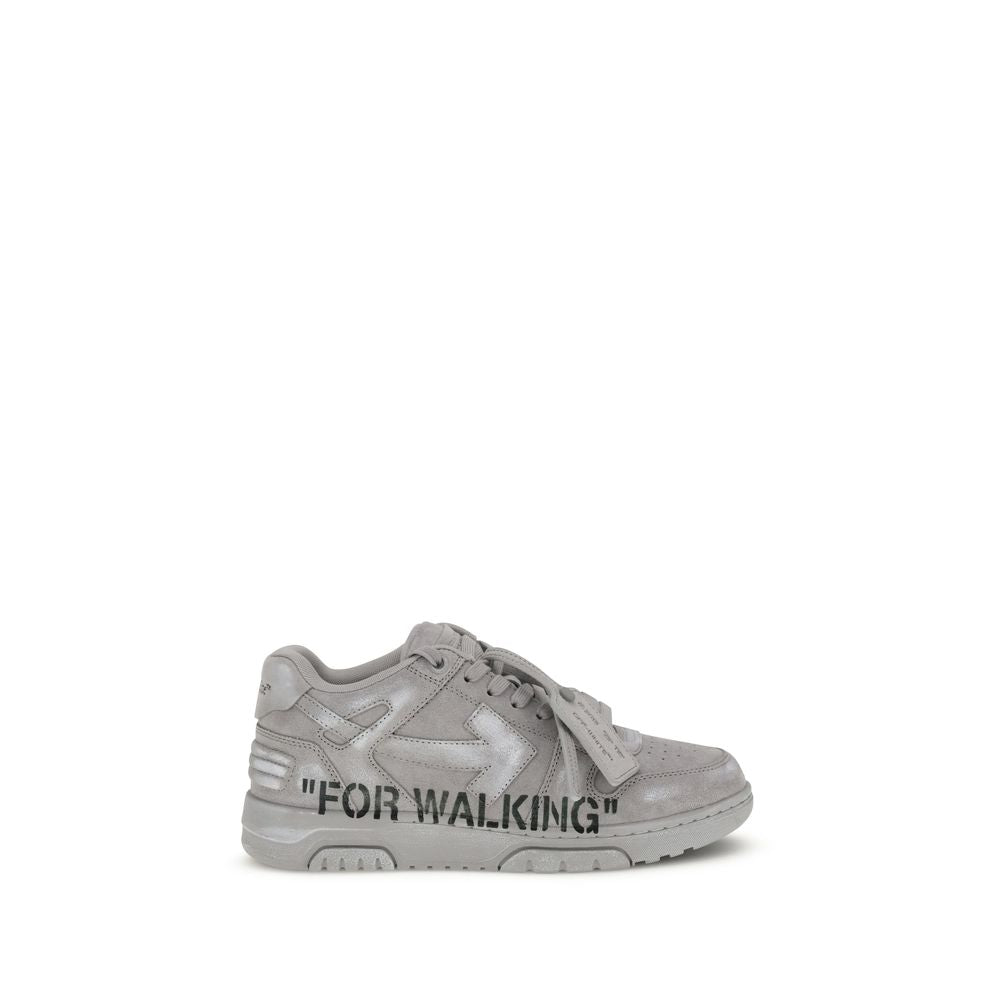 Off-White Gray Calf Leather Bos Taurus Low Top Sneakers