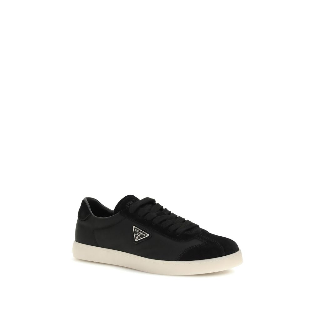 Prada Black Leather Low Top Sneakers