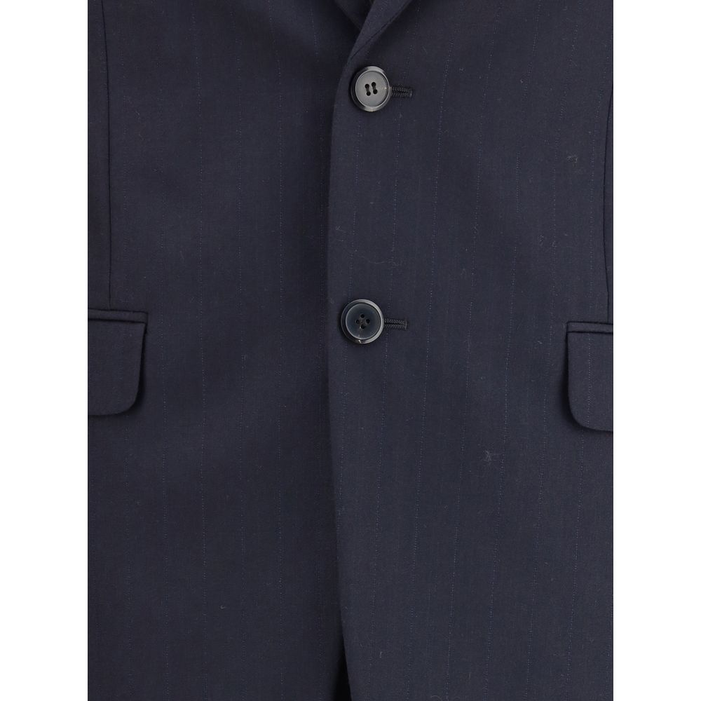 Prada Blue Fleece Wool Two-Piece Suit