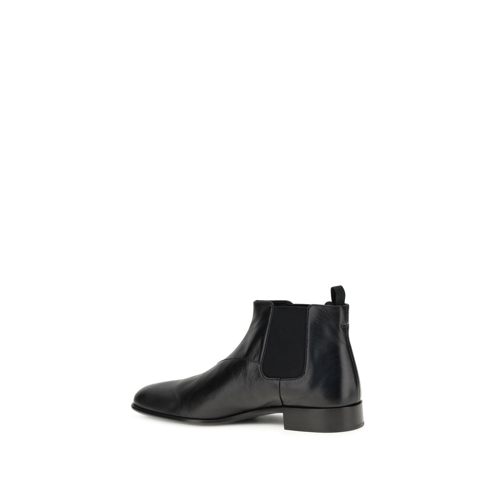Prada Black Leather Ankle Boots