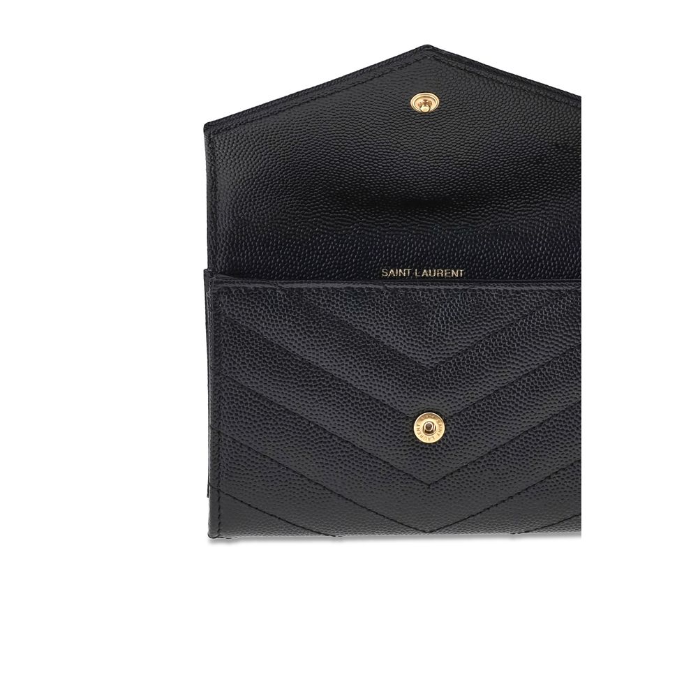 Saint Laurent Black Calf Leather Bos Taurus Wallet