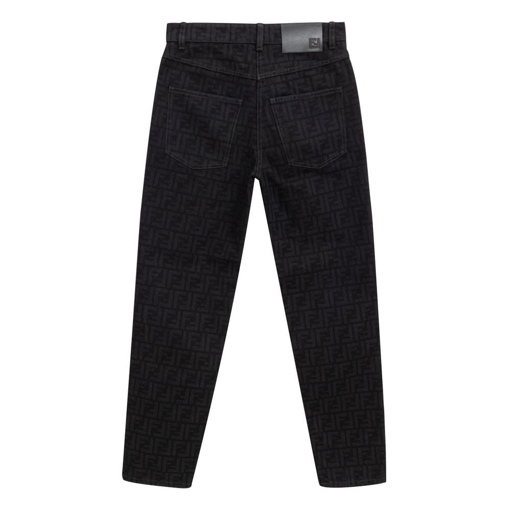 Fendi Black Cotton Slim Fit Jeans