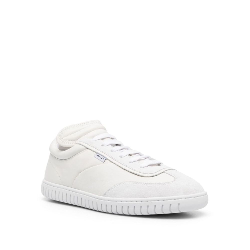 Bally White Calfskin Low Top Sneakers