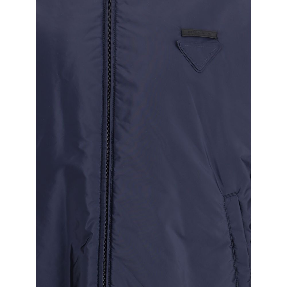 Prada Blue Polyester Full-Length Jacket