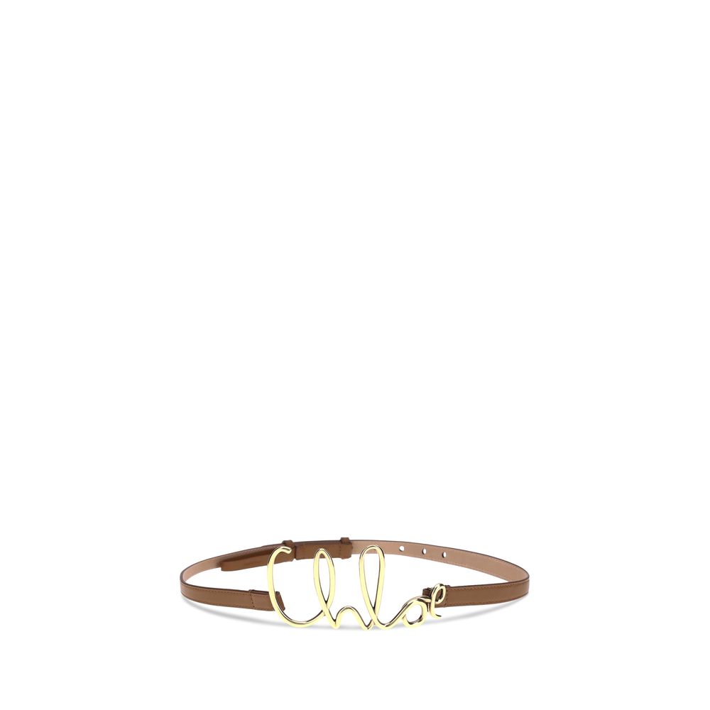 Chloé Brown Calf Leather Bos Taurus Thin Belt