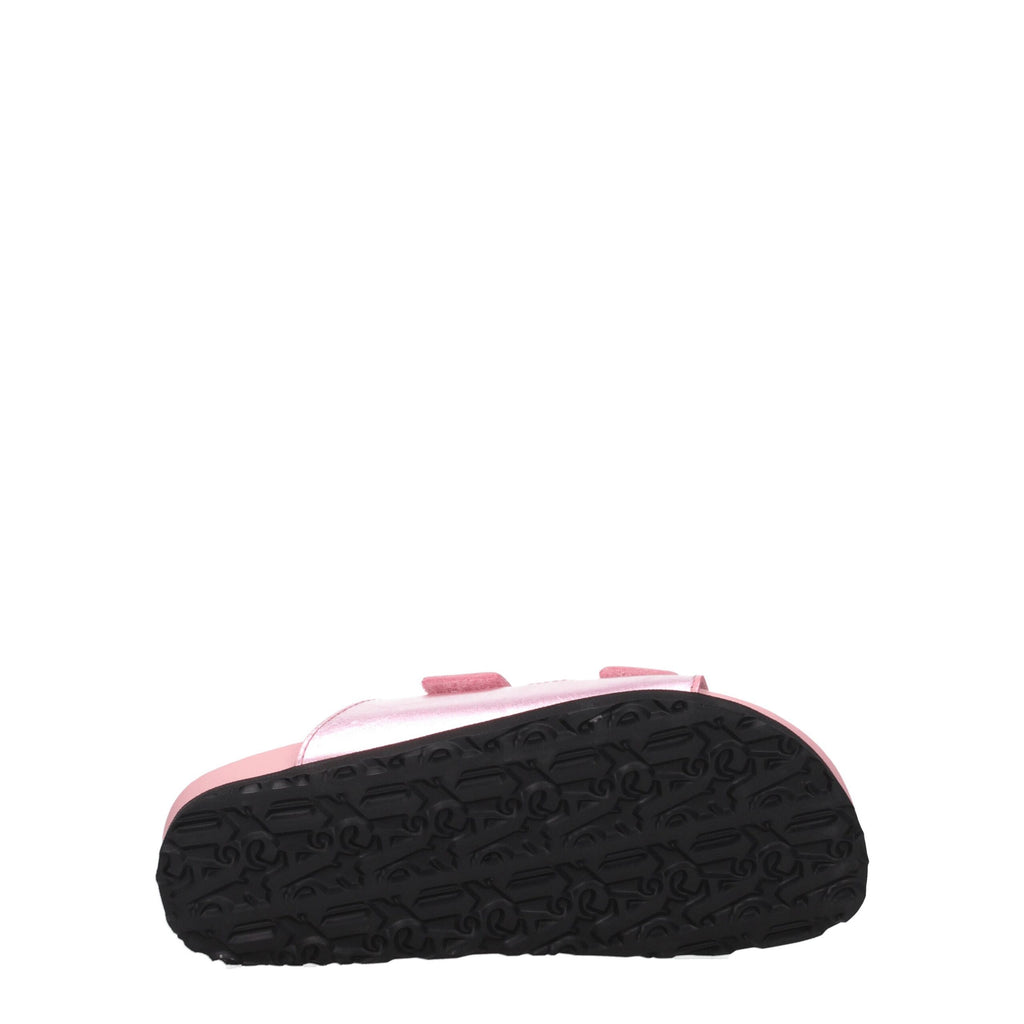 Palm Angels Pink Leather Slippers Sandals