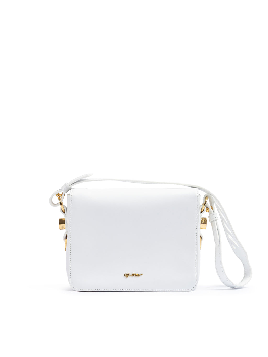 Off-White White/Gold  Metallic Stripe Crossbody Bag