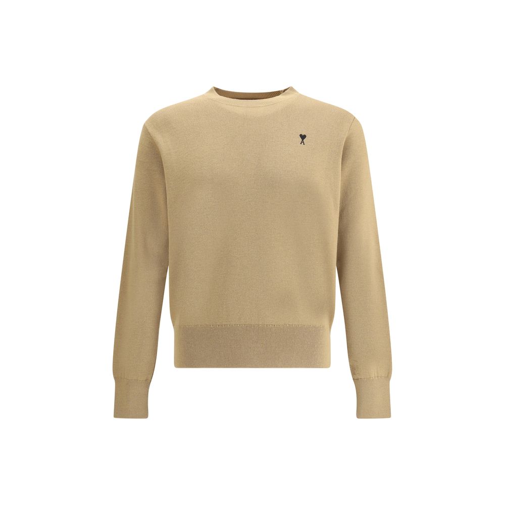 Ami Paris Beige Merino Wool Sweatshirt