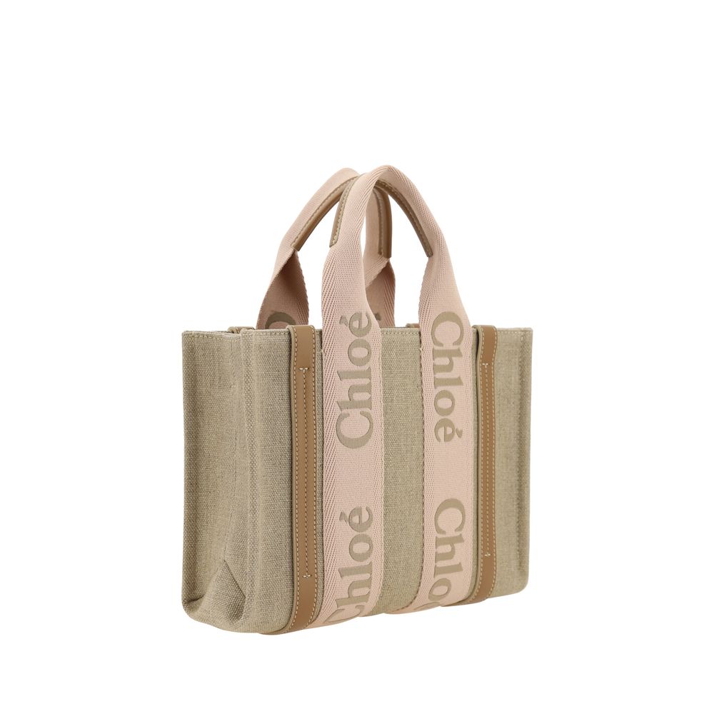 Chloé Beige Linen Handbag