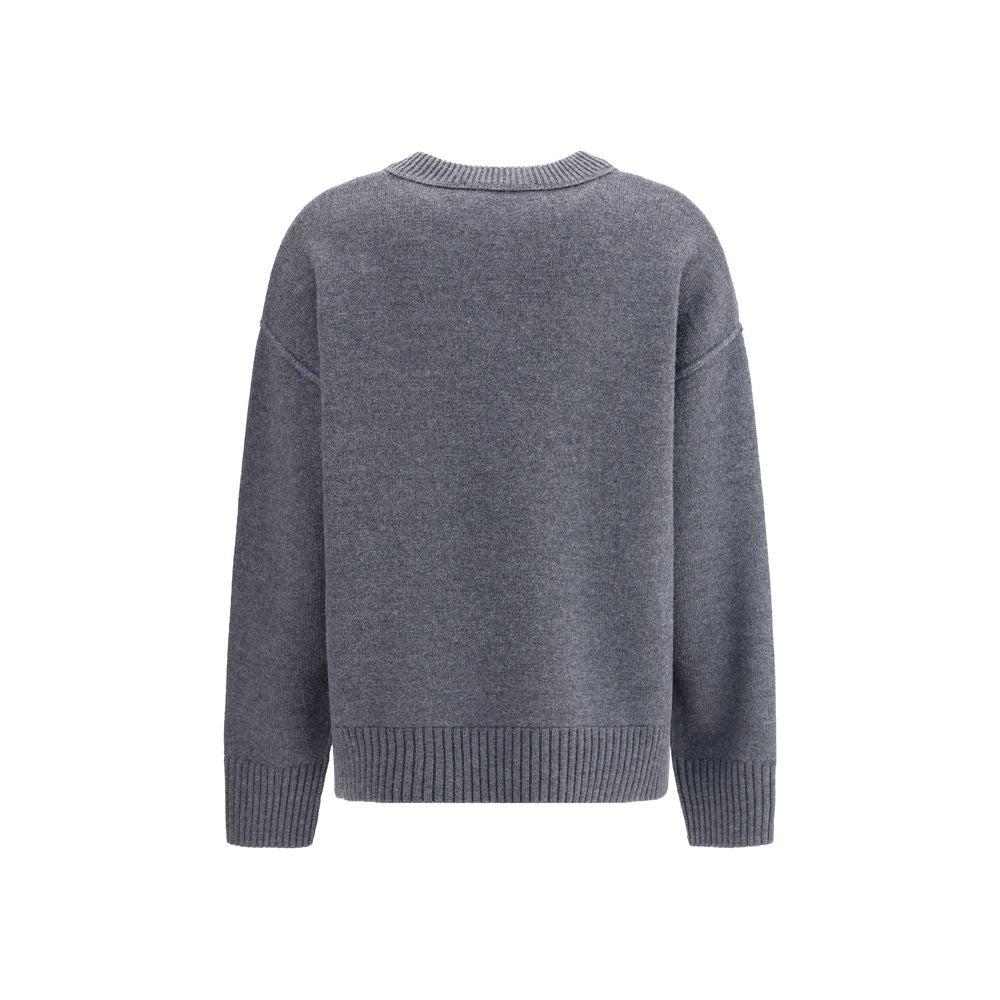 Ami Paris Gray Fleece Wool Sweatshirt