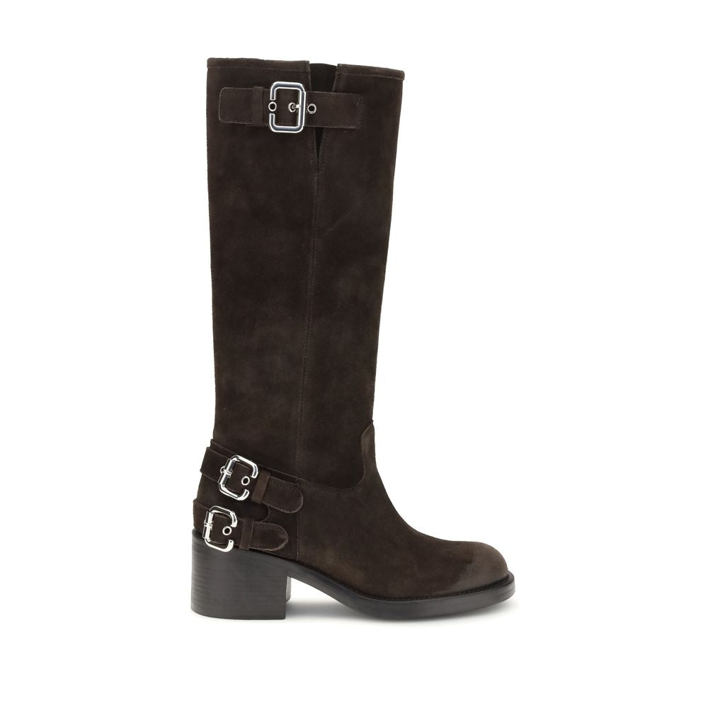 Chloé Brown Calf Leather Bos Taurus Lace-Up Boots
