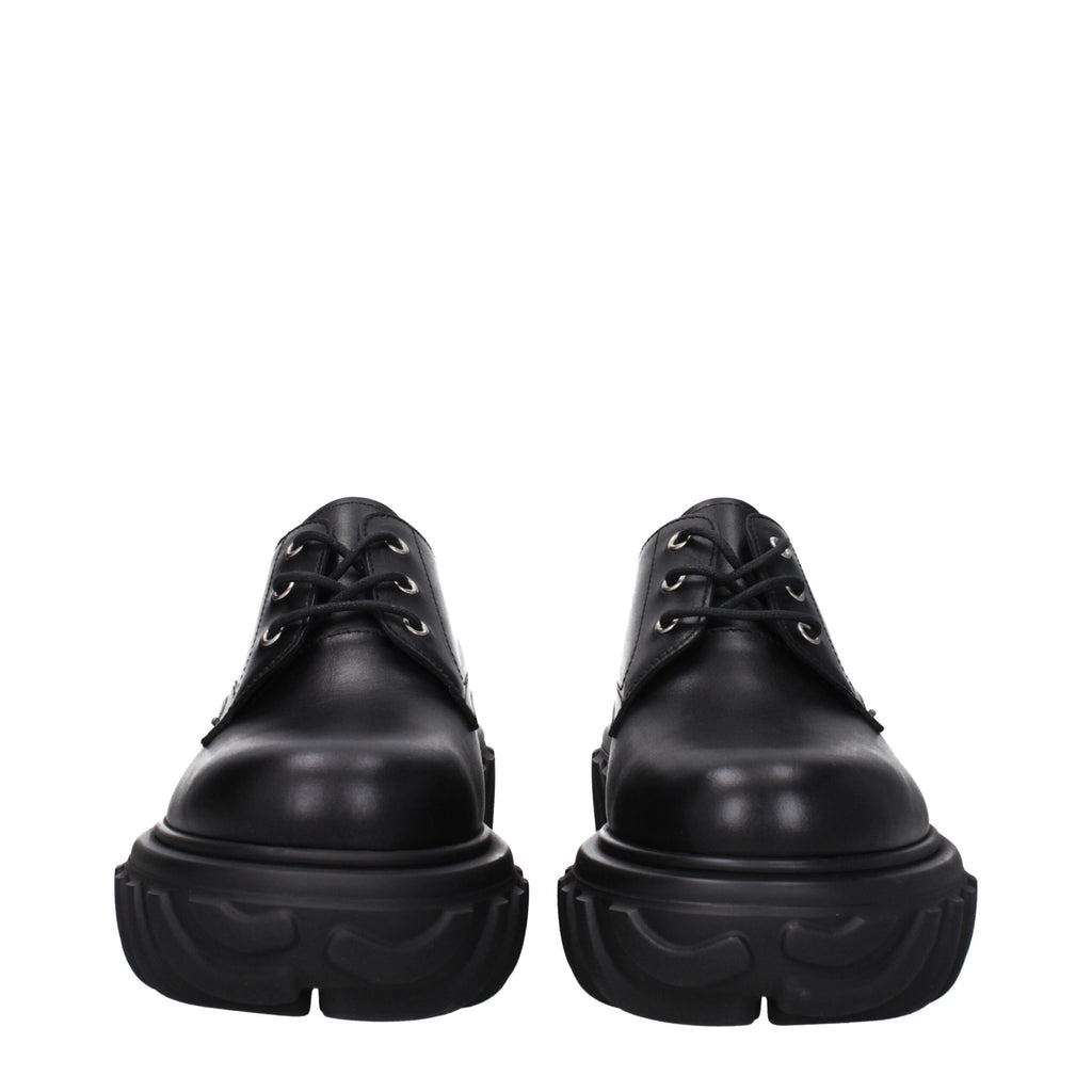Off-White Black Leather Oxfords And Derbies
