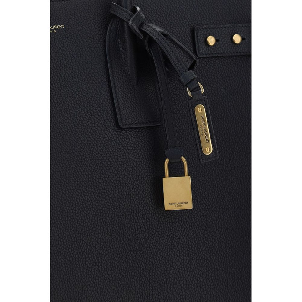 Saint Laurent Black Calf Leather Bos Taurus Handbag