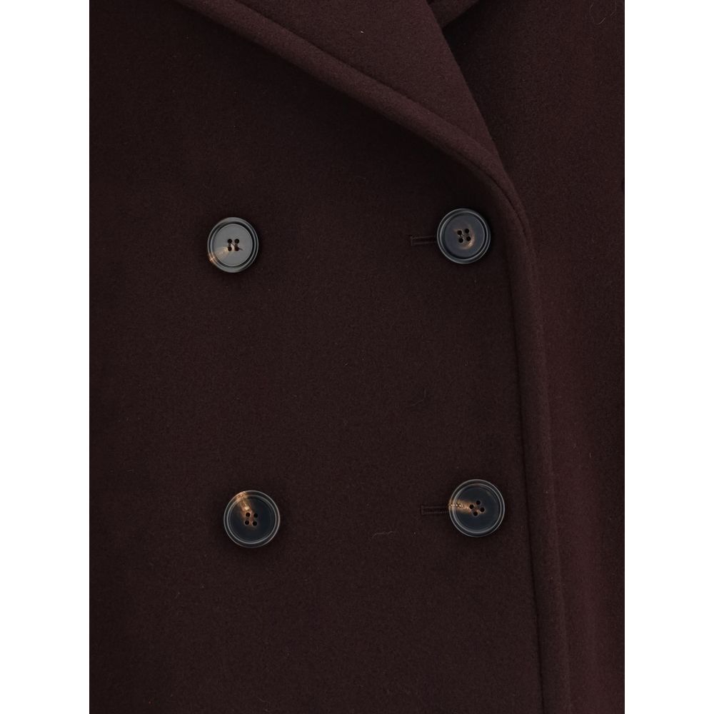 Chloé Bordeaux Fleece Wool Coat