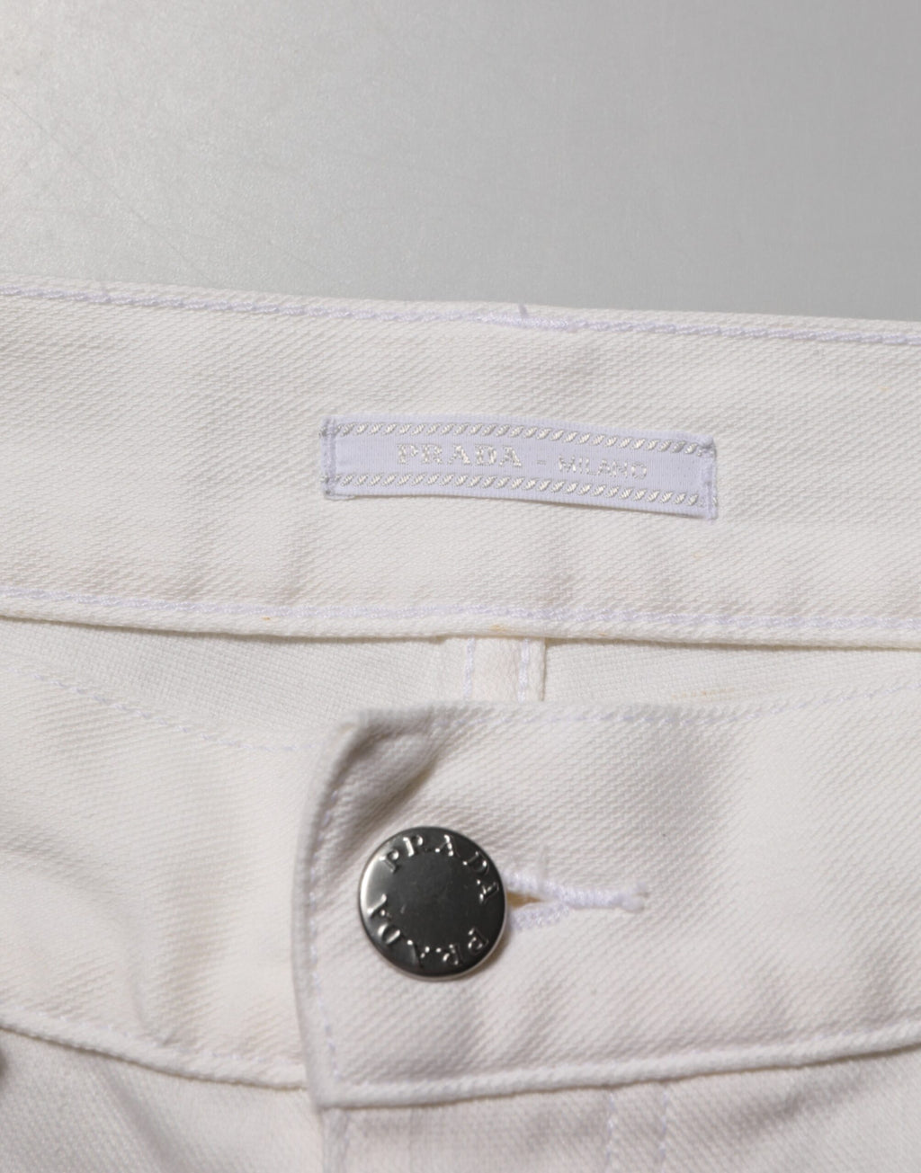 Prada White Mid Waist Skinny Fit Denim Casual Trouser Jeans