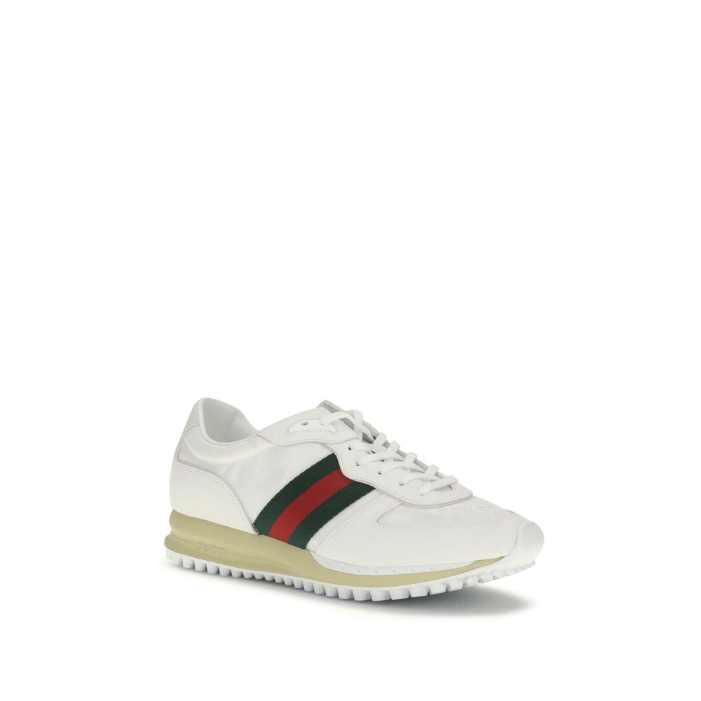 Gucci White Polyamide Athletic Sneakers