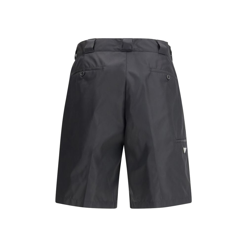 Prada Black Recycled Polyamide Bermuda Shorts