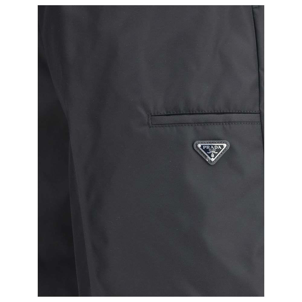 Prada Black Recycled Polyamide Bermuda Shorts