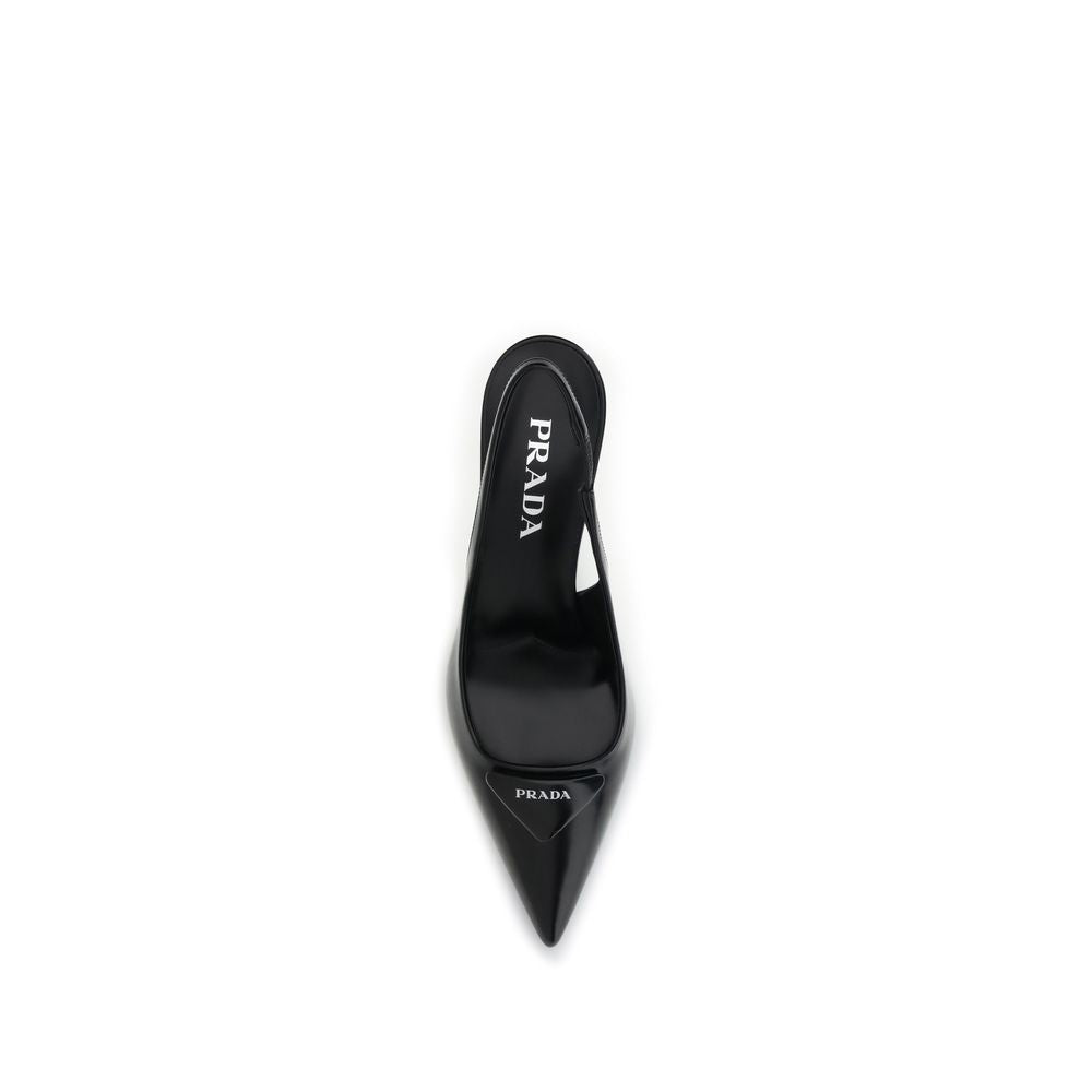Prada Black Leather High Heel Pumps